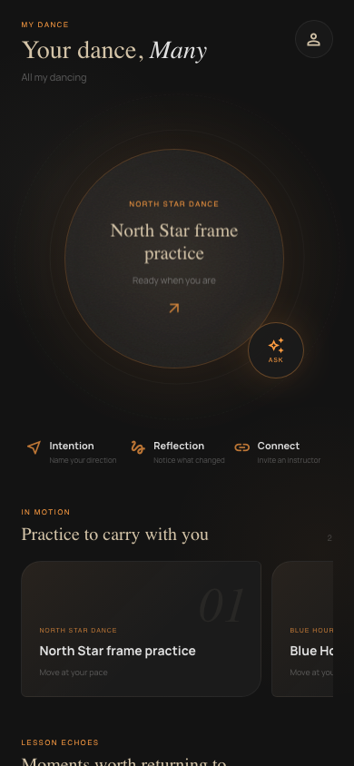 DanceScribe student practice home